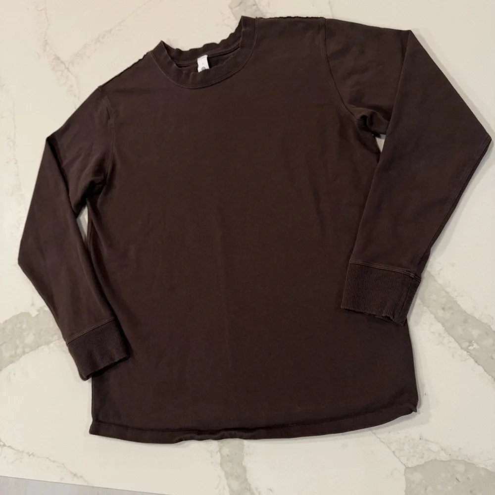 Lululemon All Yours Heavyweight Long Sleeve Shirt Women’s Size 4 Chocolate Brown - Picture 3 of 7